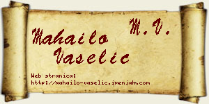Mahailo Vaselić vizit kartica